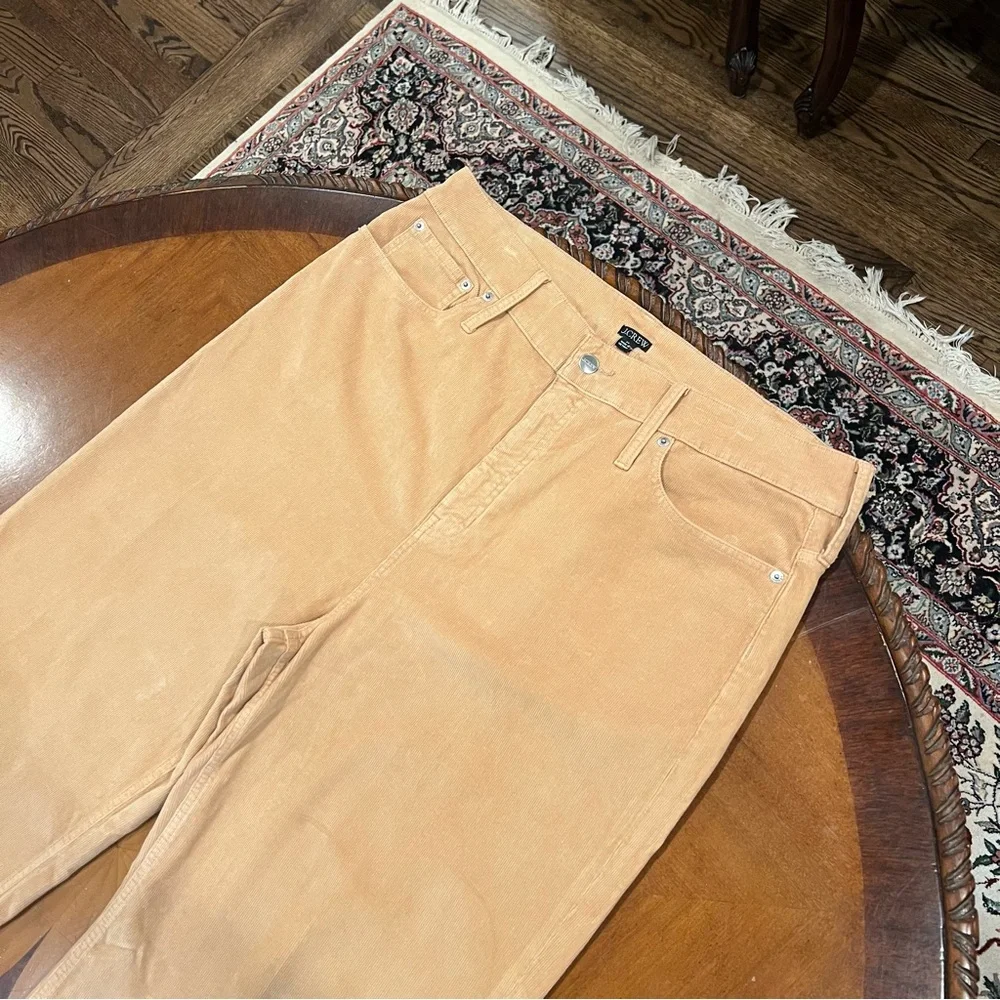 NEW J.Crew Wide Leg‎ Corduroy Trouser Sand Castle 34 Tan High-Rise Slim Fit